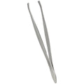 Slanted 3-inch tweezers from quakekits.com, a first aid tool used for precise removal of splinters and small objects.
