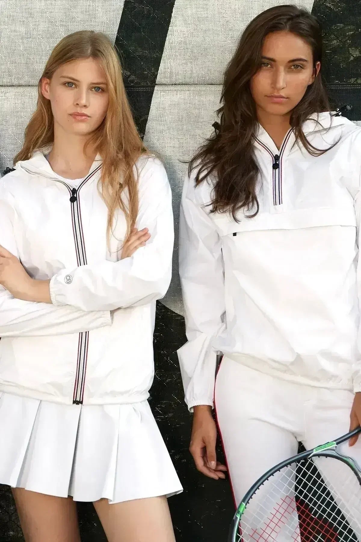 Femstylo white quarter zip packable rain jacket and windbreaker, shown in a lifestyle setting, highlighting lightweight, water-resistant design.
