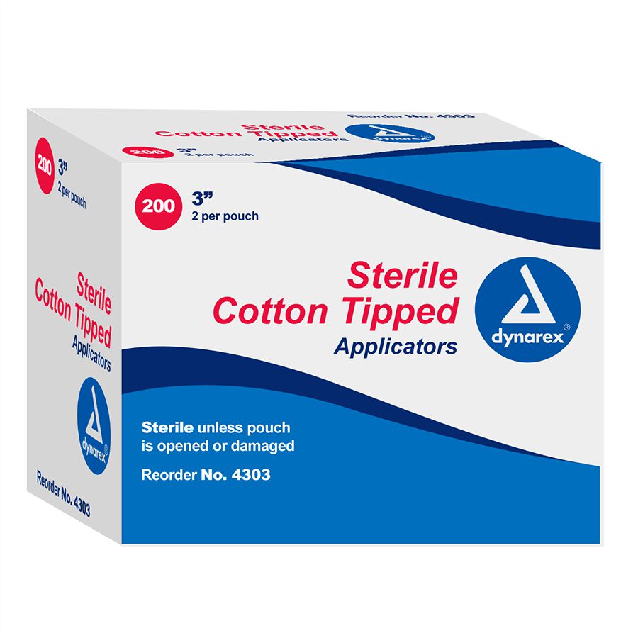 Cotton tipped applicator, Sterile 3", 200 per box, packaged as 100 2-packs - OVERLANDERS Outfitter
