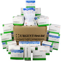 Box of 6" x 9" instant cold compresses for burn treatment, 32 per case, from quakekits.com, with individually boxed cold packs.