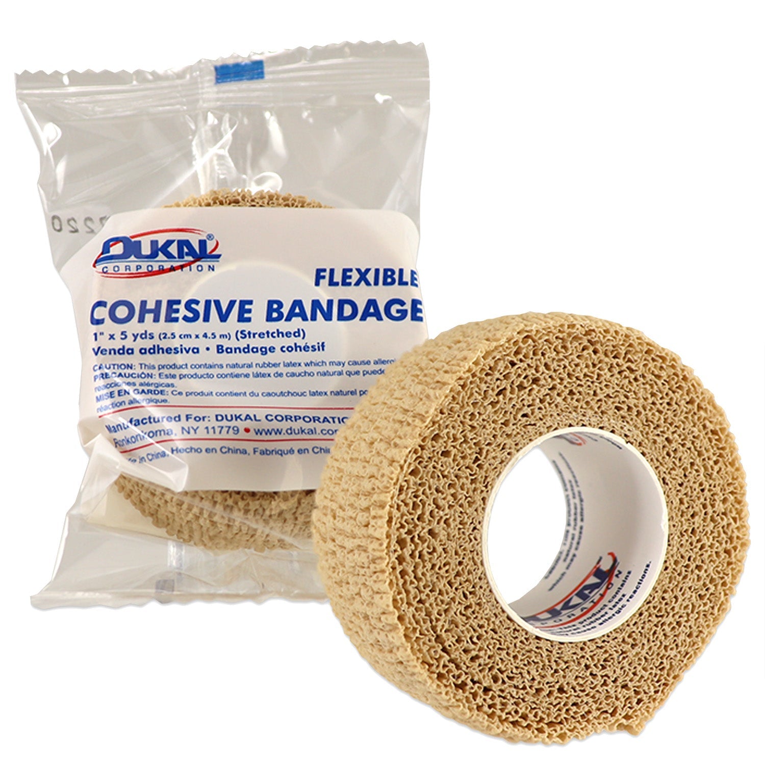 Self-adherent 1-inch by 5-yard Medi-Rip bandage wrap from quakekits.com, flexible medical tape for secure support.