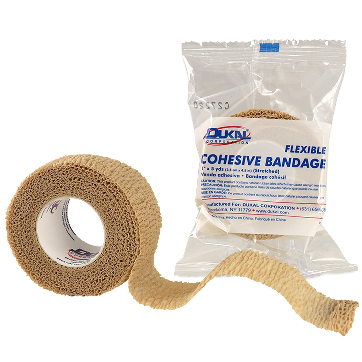 Self-adherent 1-inch by 5-yard Medi-Rip bandage wrap from quakekits.com, designed for secure, flexible support.