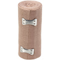Elastic Ace bandage wrap with fasteners, 4-inch by 5-yard, designed for secure support and compression for injuries.