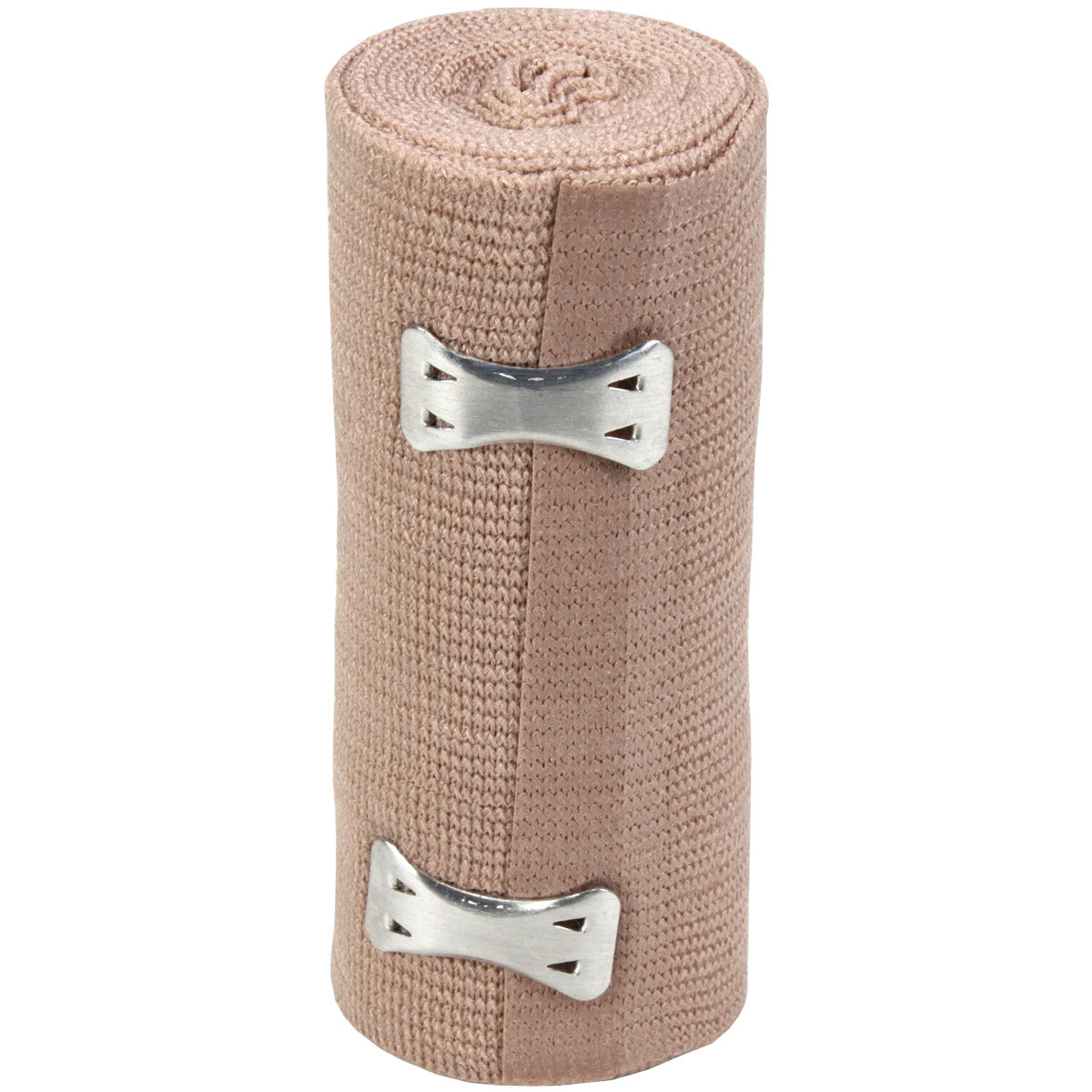 Elastic Ace bandage wrap with fasteners, 4-inch by 5-yard, designed for secure support and compression for injuries.