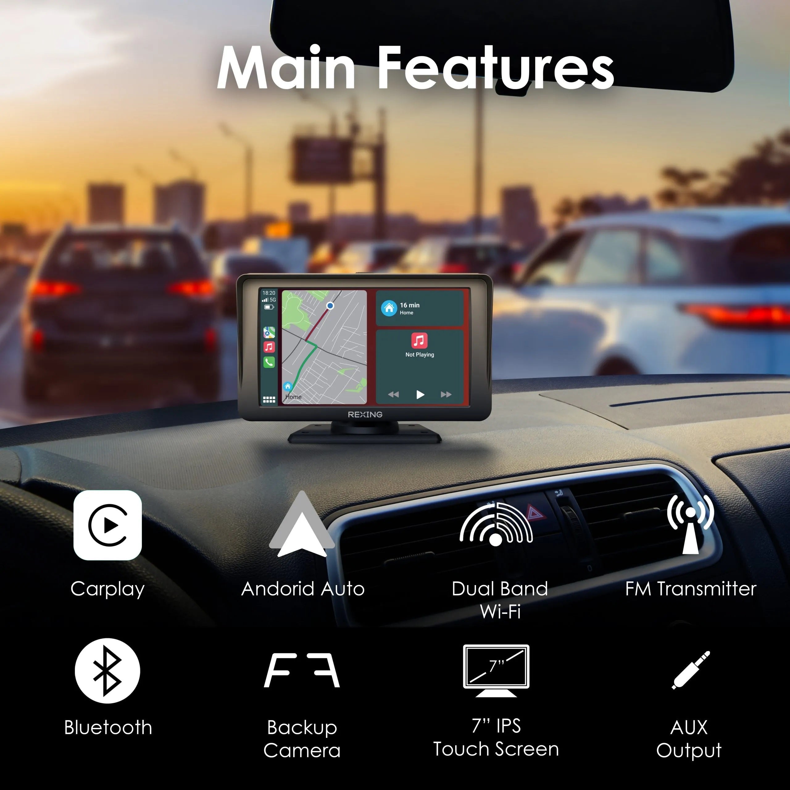 REXING W1 Multimedia Receiver W/ Backup Camera - We The Collective