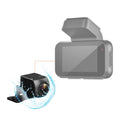 Rexing waterproof rear view camera for V55 Premium 4K dash cam, showing the camera lens and mounting details on a vehicle.