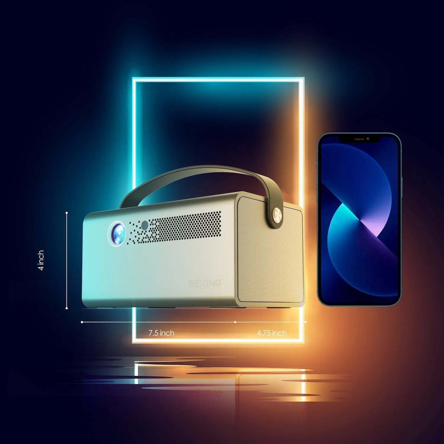 Rexing PV7 Pro Smart DLP Projector 600ANSI with 3D Projection, Wi-Fi, Bluetooth - OVERLANDERS Outfitter