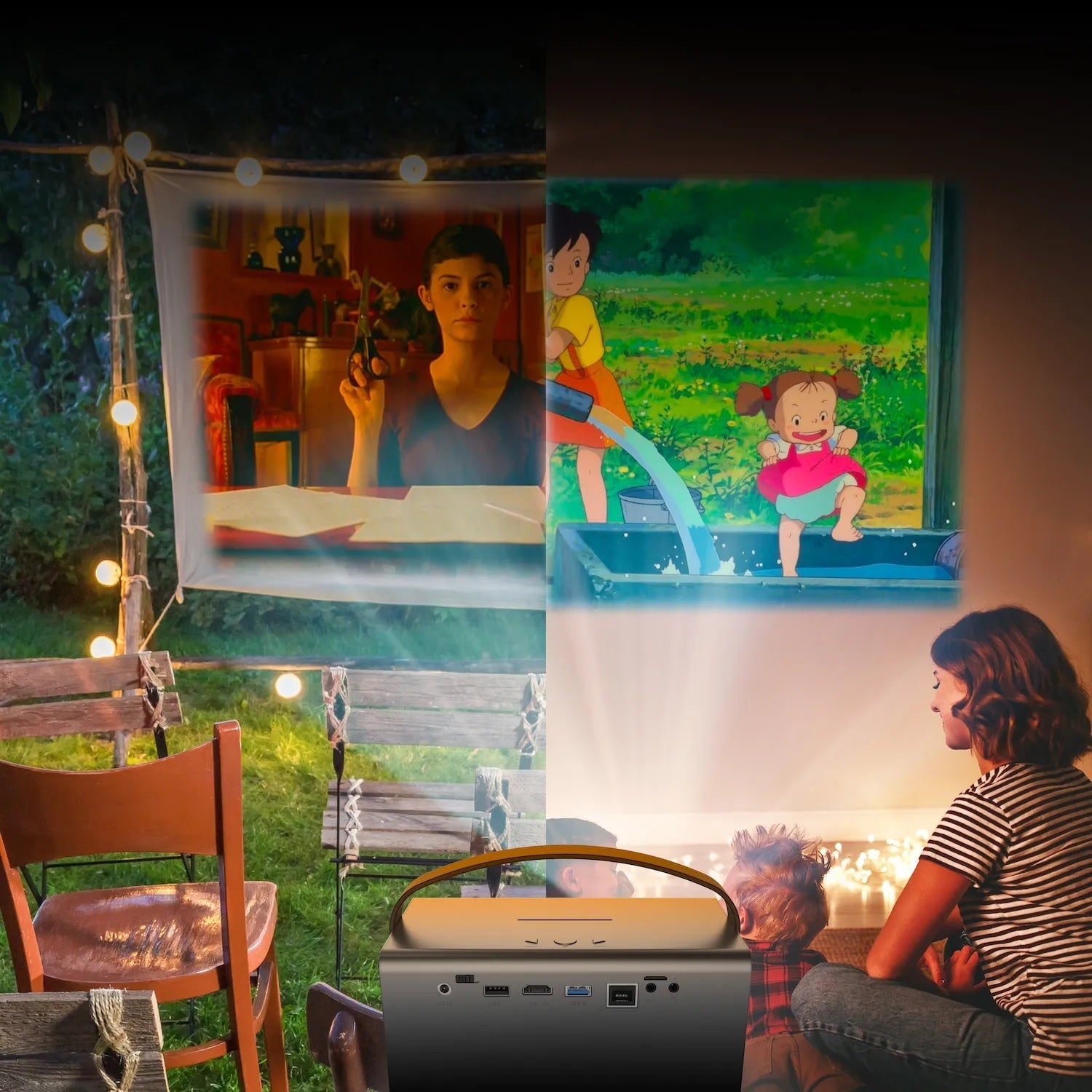Rexing PV7 Pro Smart DLP Projector 600ANSI with 3D Projection, Wi-Fi, Bluetooth - OVERLANDERS Outfitter