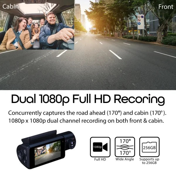 Rexing V3 Bundle Dual Camera Front and Inside Cabin Full HD 1080p with WiFi and Built-in GPS - We The Collective