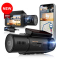 Rexing V33 dash cam featuring three 1440p cameras for front, cabin, and rear views with built-in Wi-Fi and GPS.