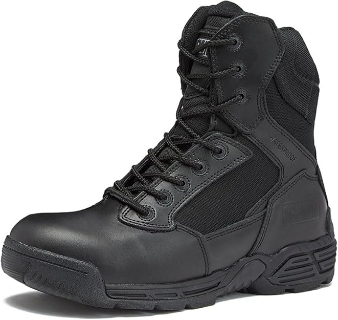 Magnum Boots Stealth Force 8-inch tactical waterproof boot with rugged design and durable sole for tactical and outdoor use.