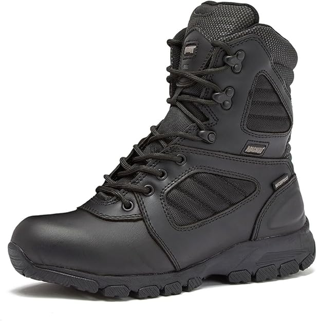 Magnum Boots MAG LYNX 8-inch police tactical waterproof boot with reinforced toe and ankle support, designed for law enforcement.