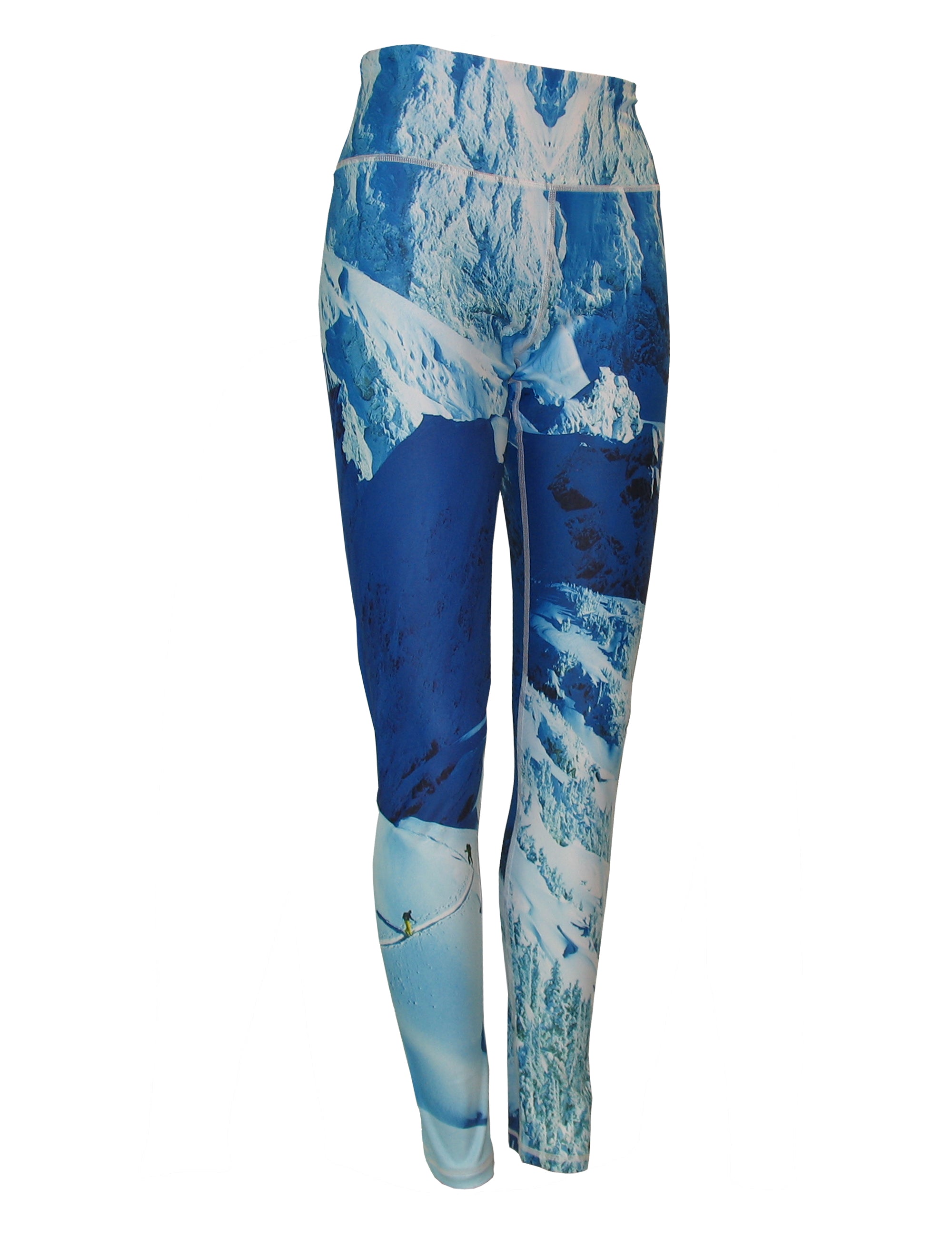 Making Tracks mountain print patterned all sport leggings by Cognito Brands, Inc., featuring a mountain design and athletic fit.