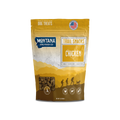 Freeze-dried chicken breast dog treats from Montana Dog Food Co, 3oz, showing crunchy raw chicken snack for dogs.