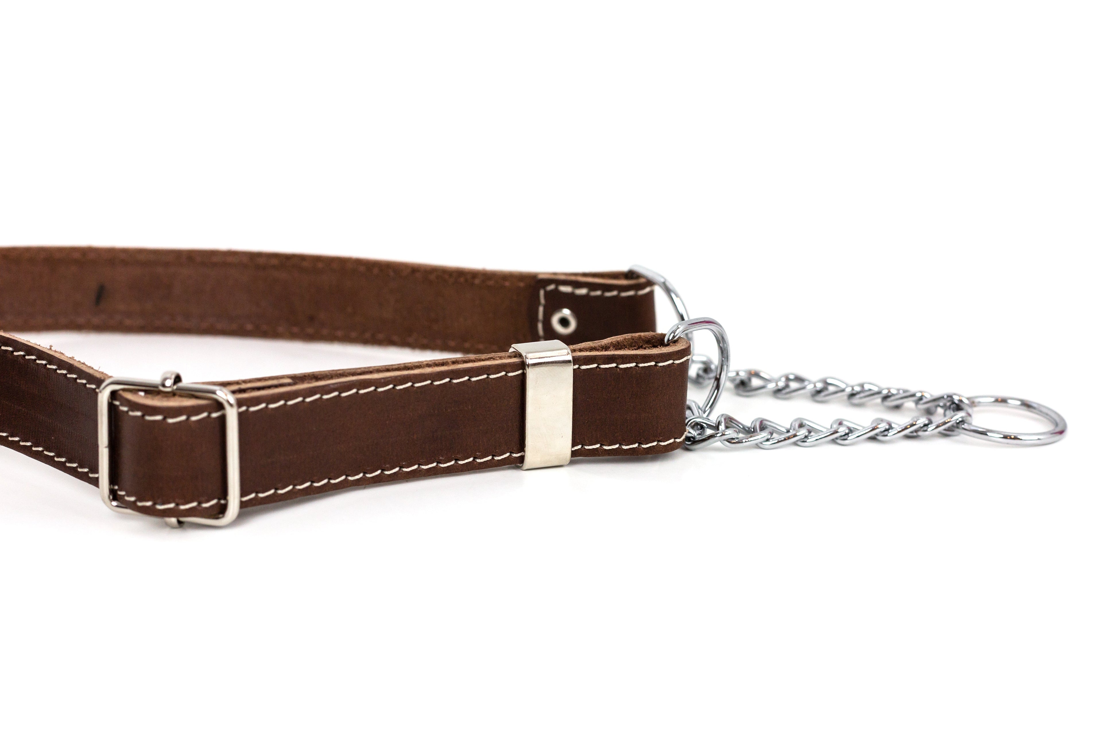 Martingale Chocolate Leather Dog Collar - OVERLANDERS Outfitter