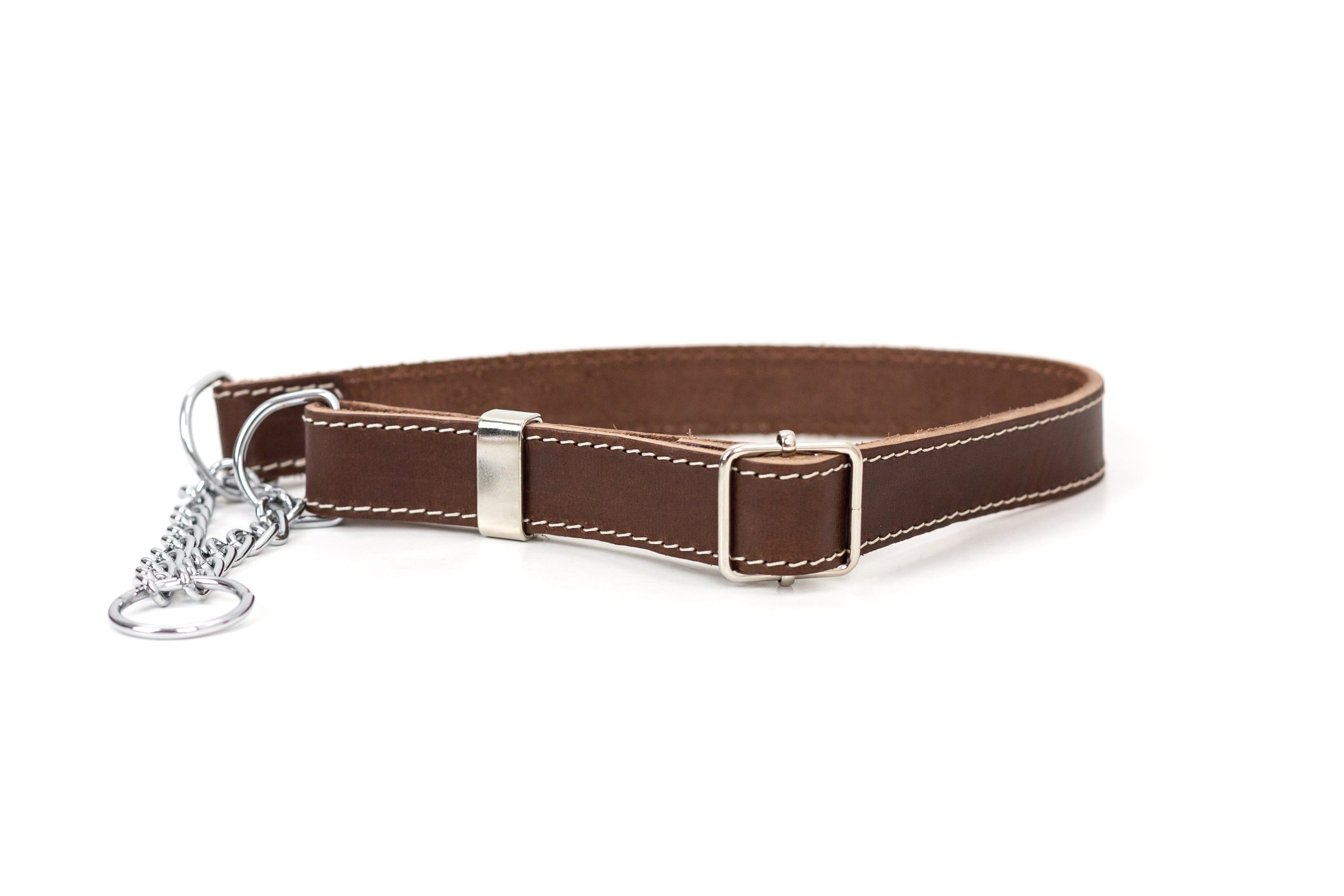 Martingale Chocolate Leather Dog Collar - OVERLANDERS Outfitter