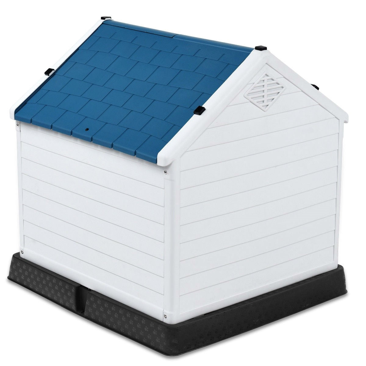 Medium size Outdoor Heavy Duty Blue and White Plastic Dog House - OVERLANDERS Outfitter