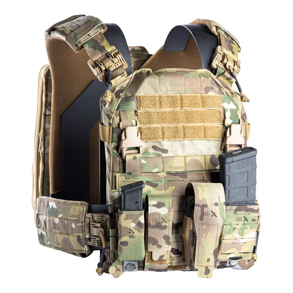 Laser cut MOLLE placard for tactical gear by HCC Tactical, showing durable nylon construction and multiple attachment points.