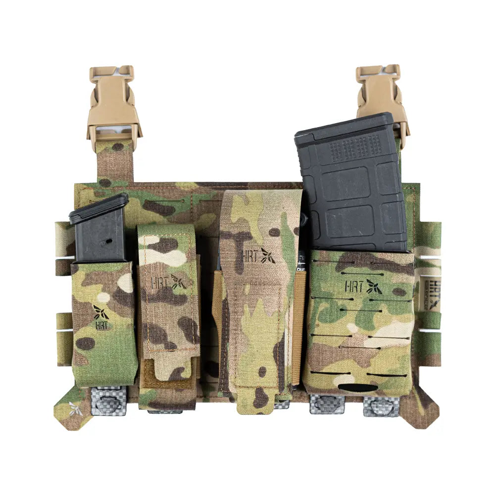 Laser cut MOLLE placard from HCC Tactical for tactical gear attachment, featuring durable design and multiple attachment points.