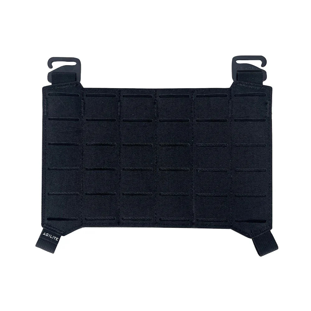 Black HCC Tactical MOLLE placard with multiple attachment points for tactical gear and accessories.