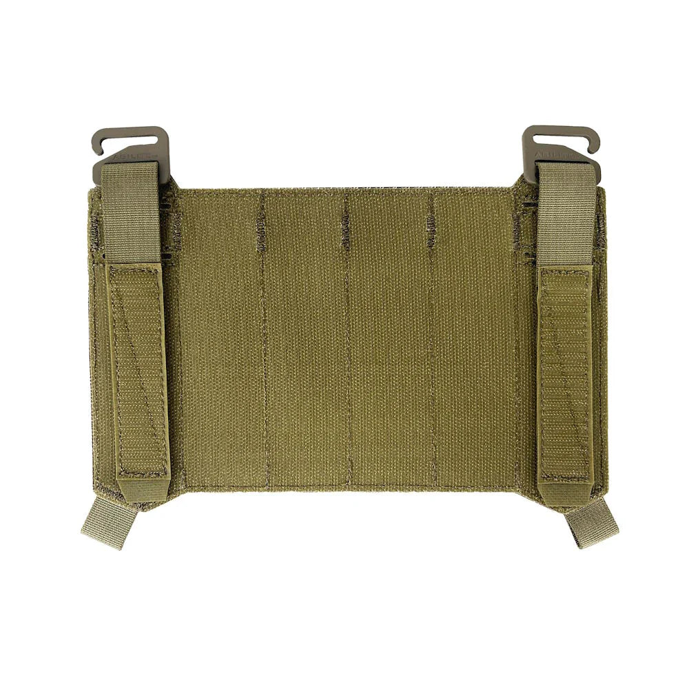 HCC Tactical MOLLE placard in Multicam camouflage with multiple attachment points for tactical gear.