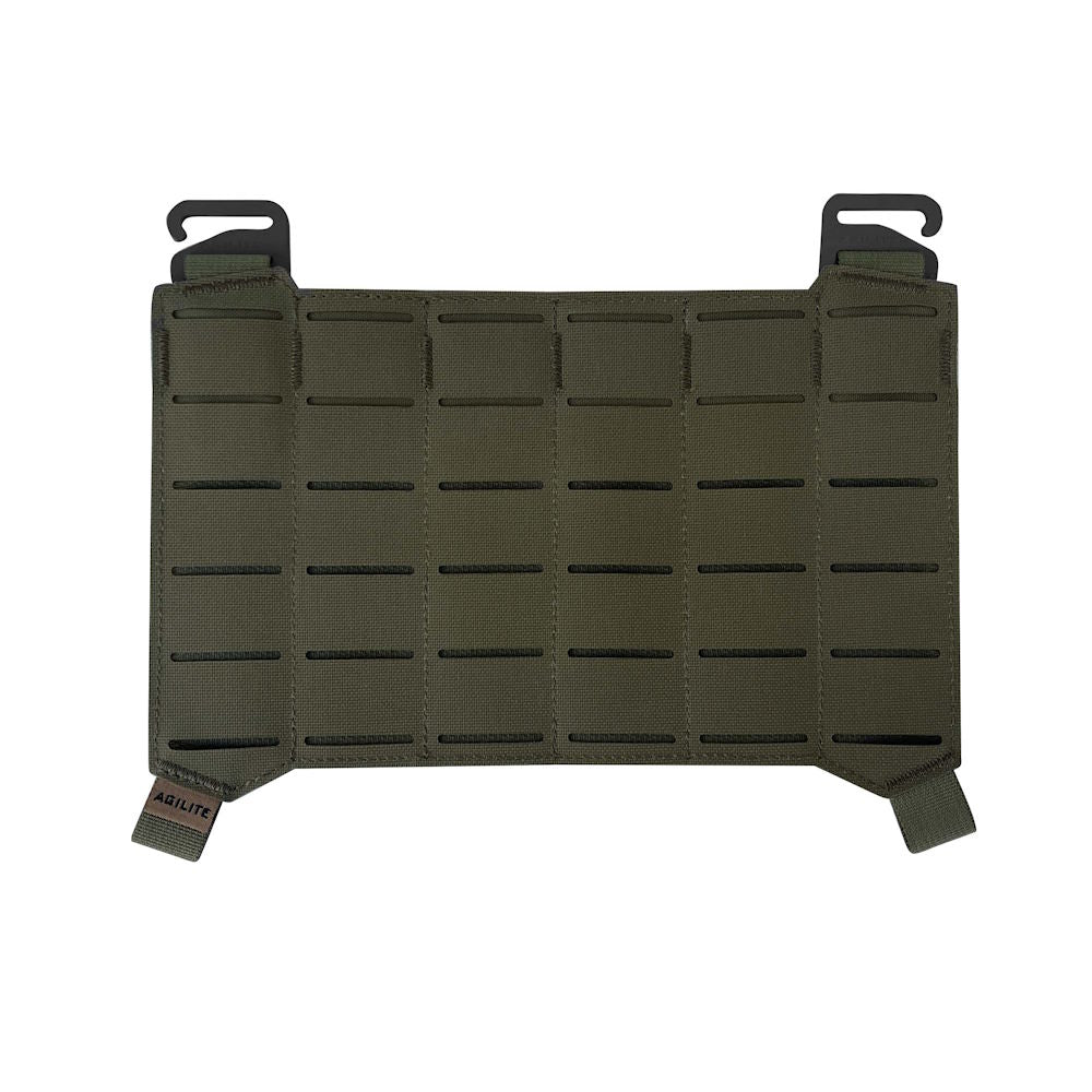 Ranger green HCC Tactical MOLLE placard with adjustable straps, designed for tactical gear and gear organization.