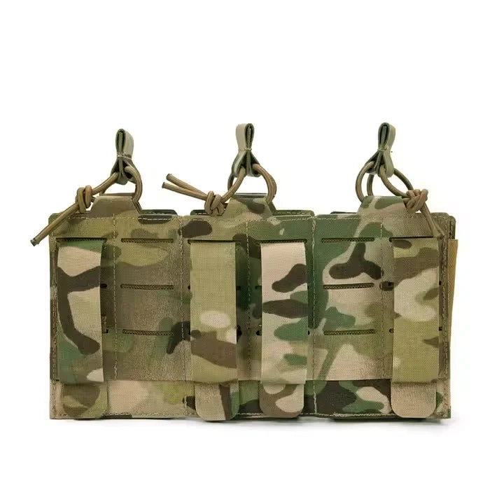 MUCTAC 1050D Nylon Laser Cut Triple Mag Pouch, Molle Compatible – Multicam - OVERLANDERS Outfitter