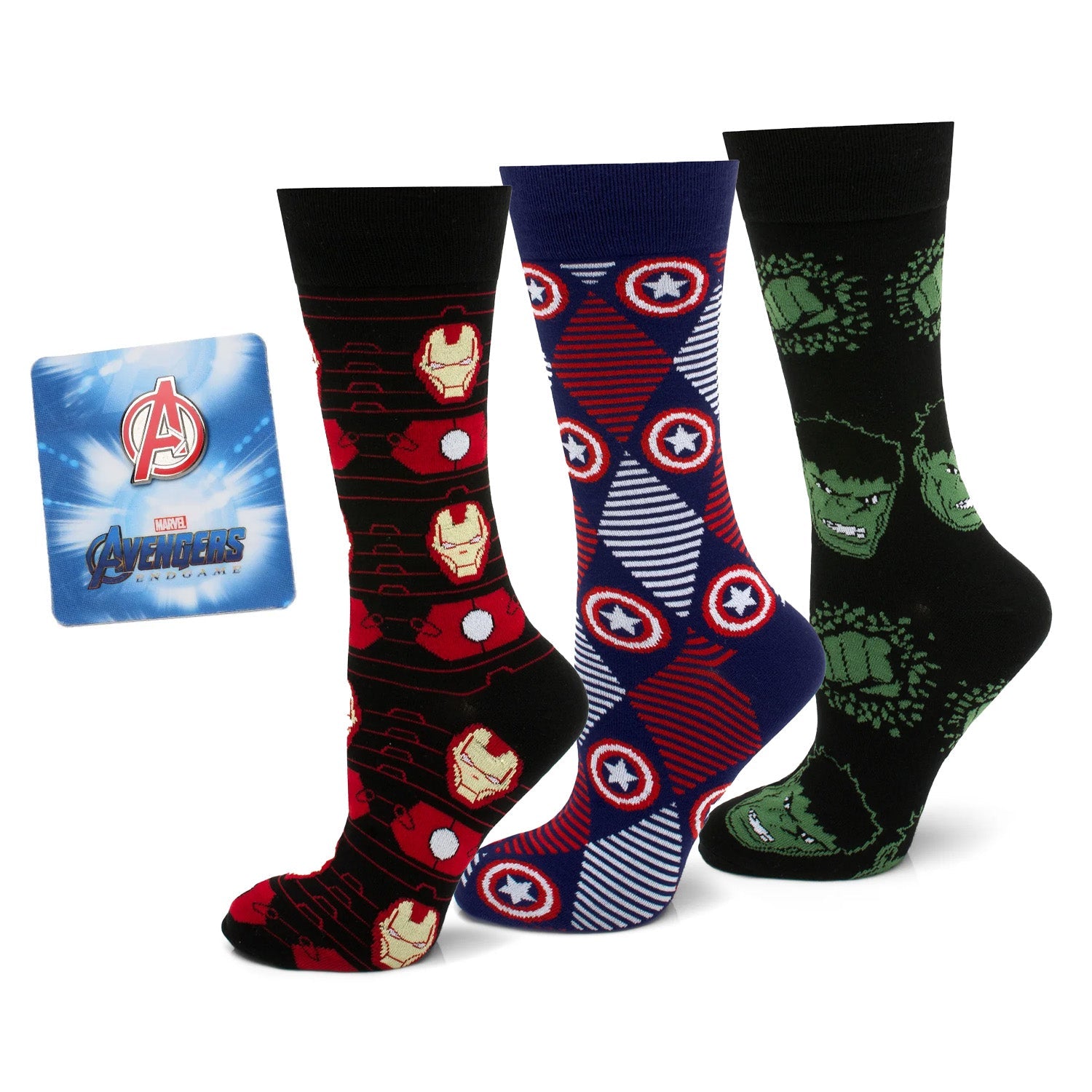 Marvel  Avengers Favorites 3 Pair Socks and Lapel Pin Gift Set - OVERLANDERS Outfitter