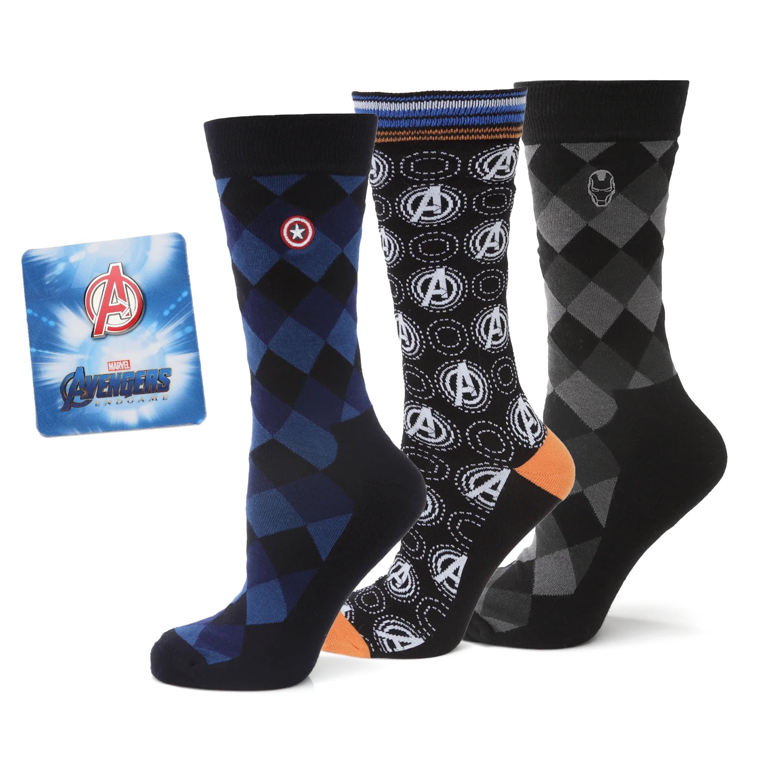 Marvel Argyle 3 Socks Pack and Lapel Pin Gift Set - OVERLANDERS Outfitter