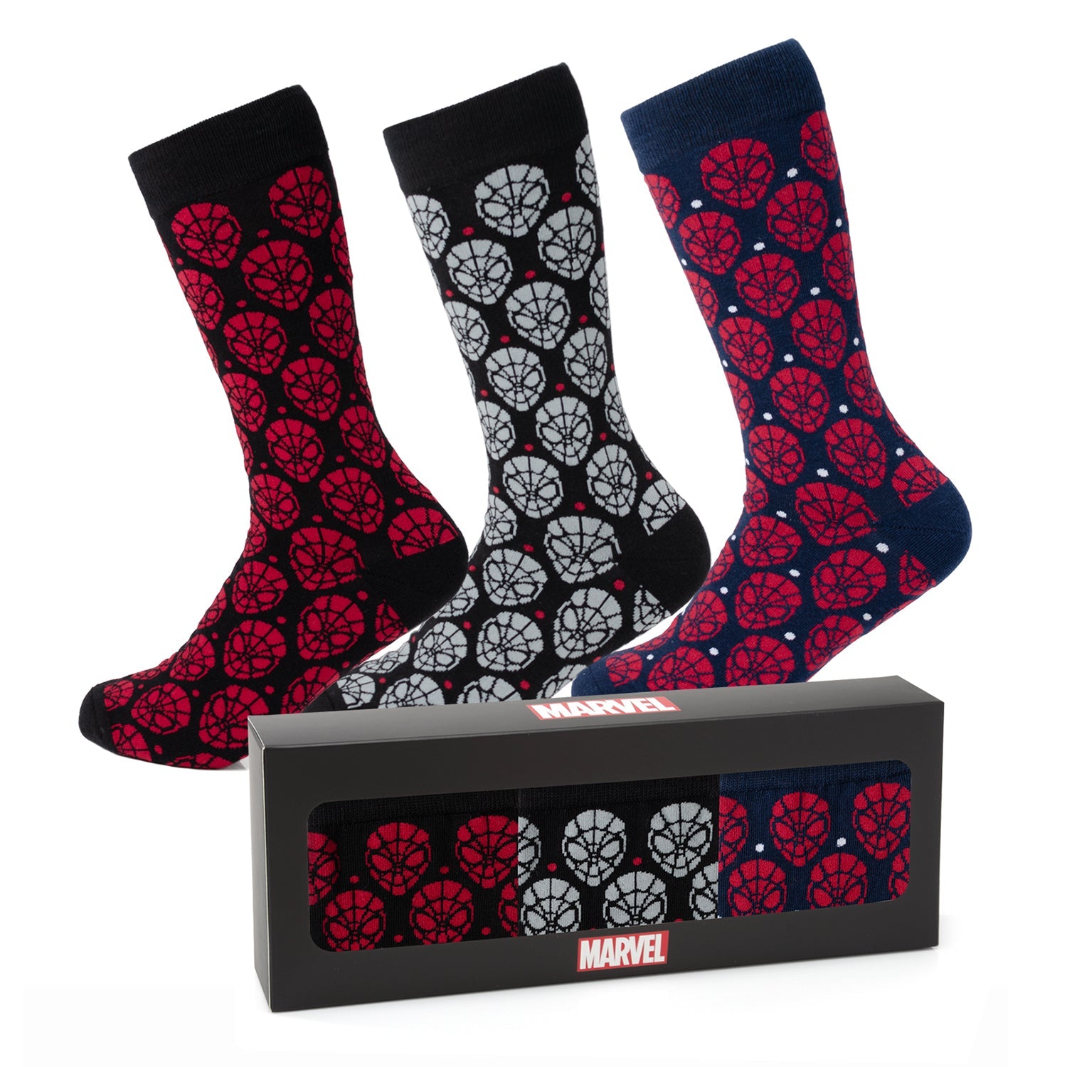 Marvel Spider-Man Dot 3 Pack Socks and Lapel Pin Gift Set - OVERLANDERS Outfitter