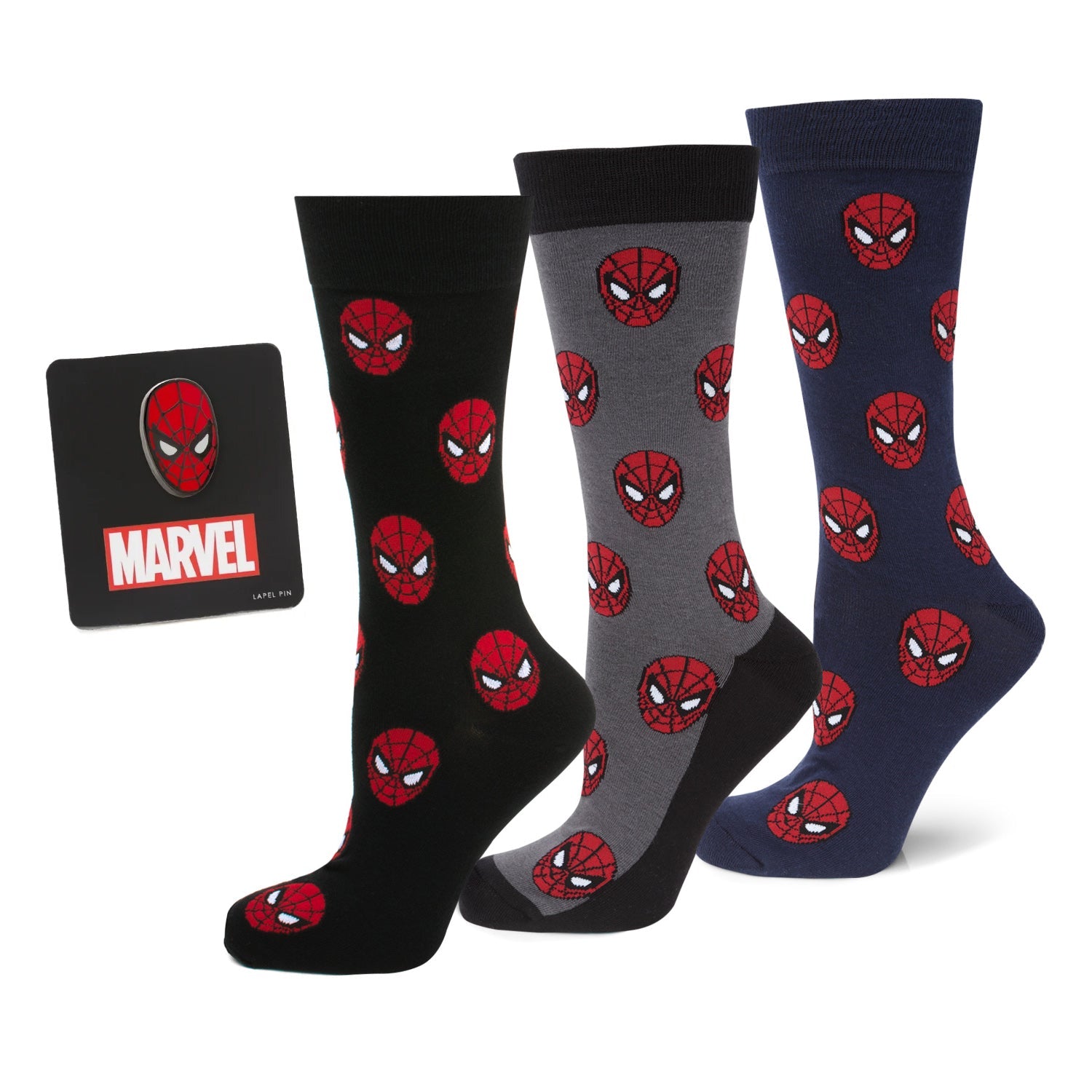 Marvel Spider-Man 3 Pack Socks and Lapel Pin Gift Set - OVERLANDERS Outfitter