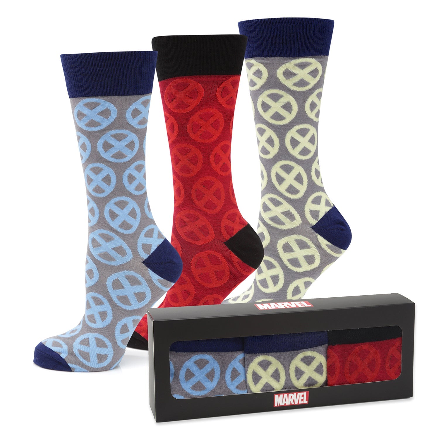 Marvel X-Men Socks 3 Pack with Lapel Pin Gift Set - OVERLANDERS Outfitter