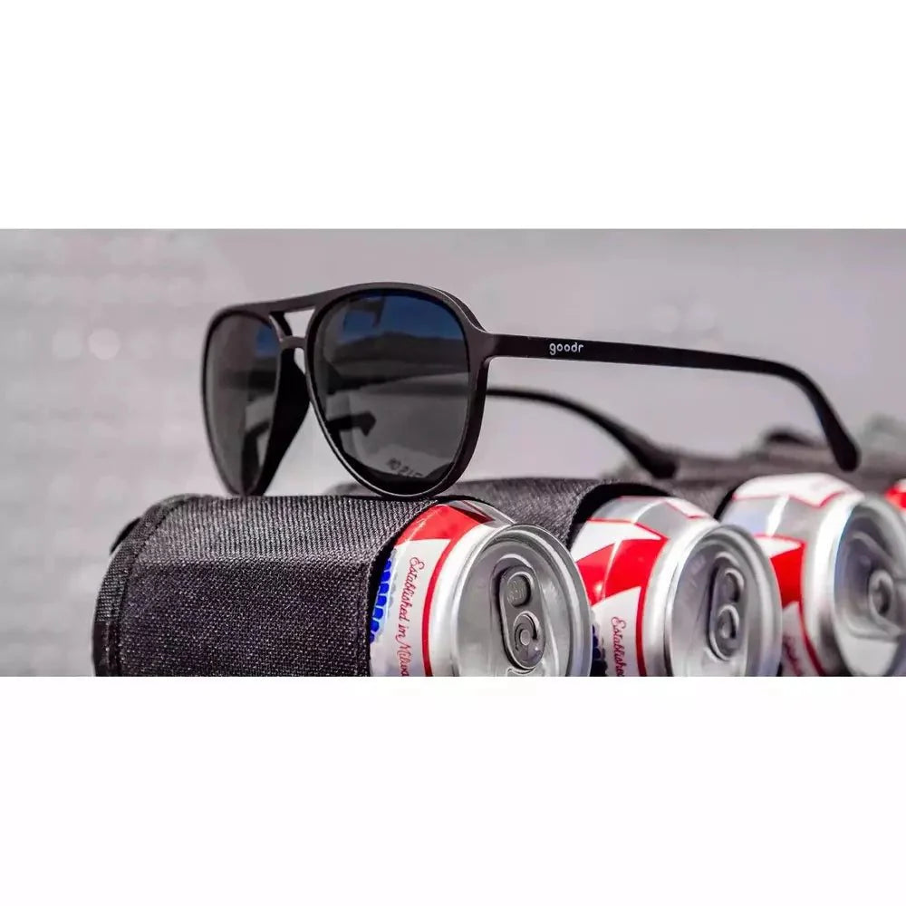 Rare Air Discs Operation Blackout Mach G polarized sunglasses with black frames and tinted lenses, outdoor accessories for sun protection