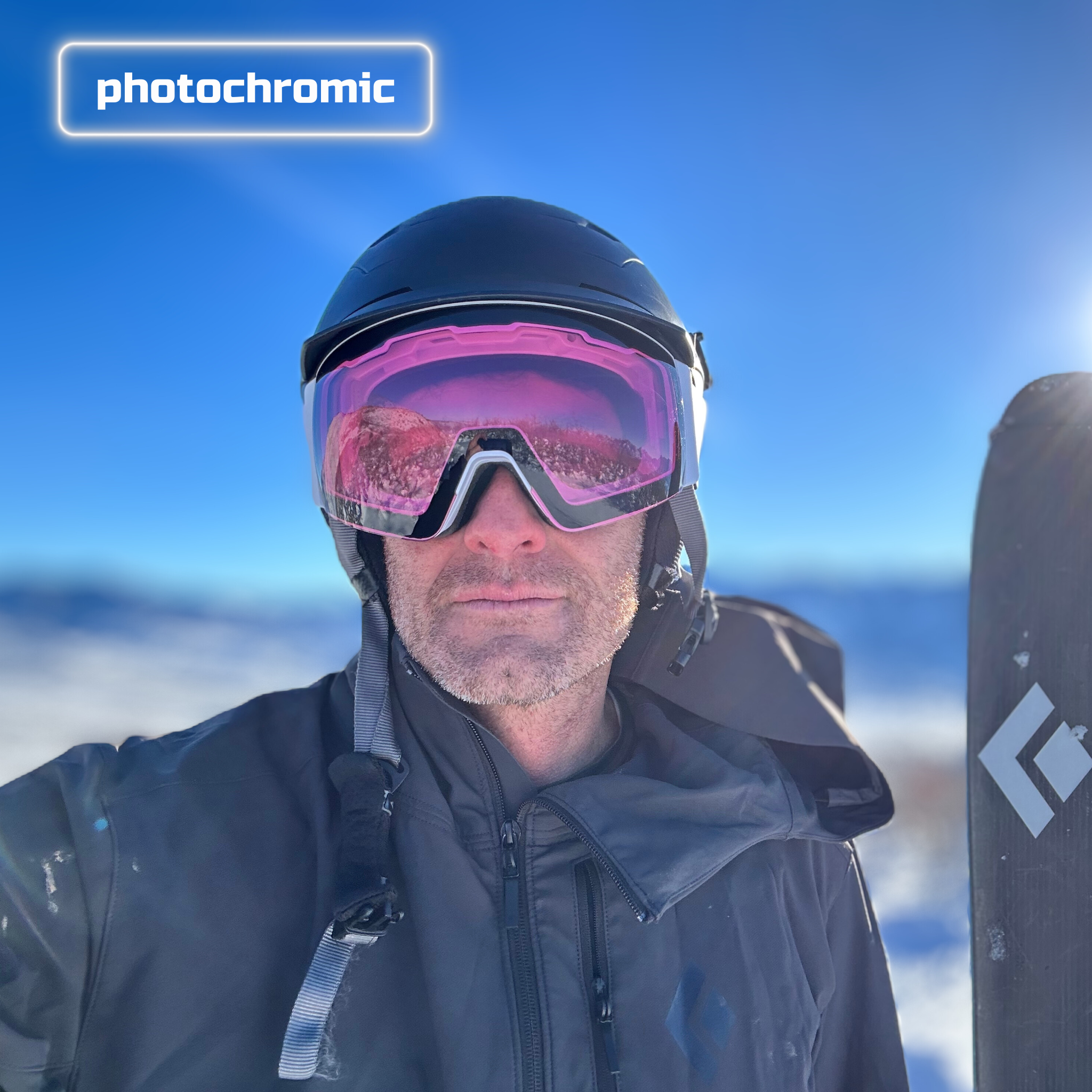 Eastern Outer MACH SCHNELL MAG photochromic ski and snowboard goggles in vibrant pink with reflective lenses.