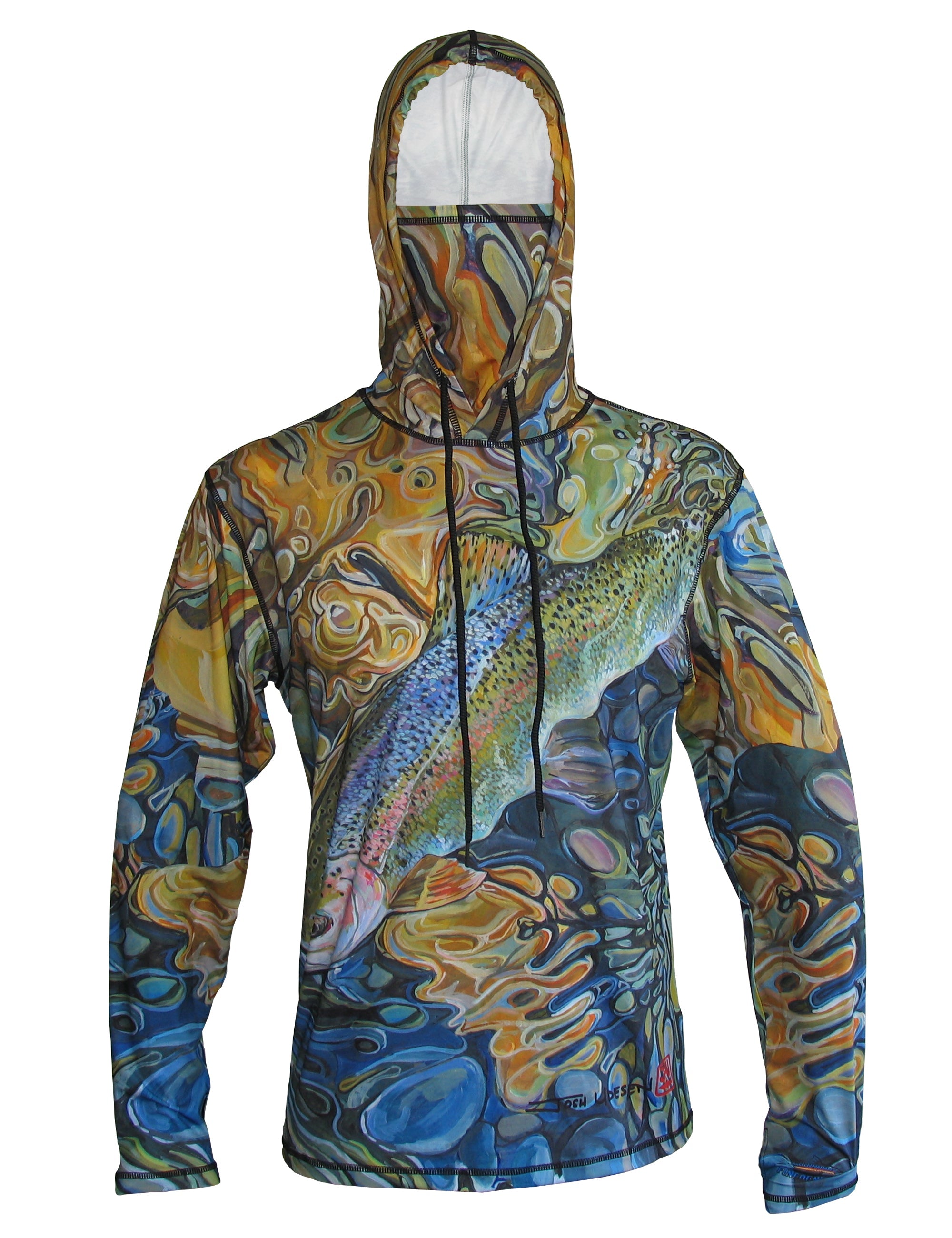 Front view of Cognito Brands Magic Waters Rainbow Trout graphic fishing hoodie from Sunpro Hoodies collection.