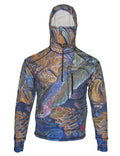 Magic Waters heavyweight 1/4-zip FlexShell fishing hoodie by Cognito Brands, Inc., front view showing fleece material and zip closure.