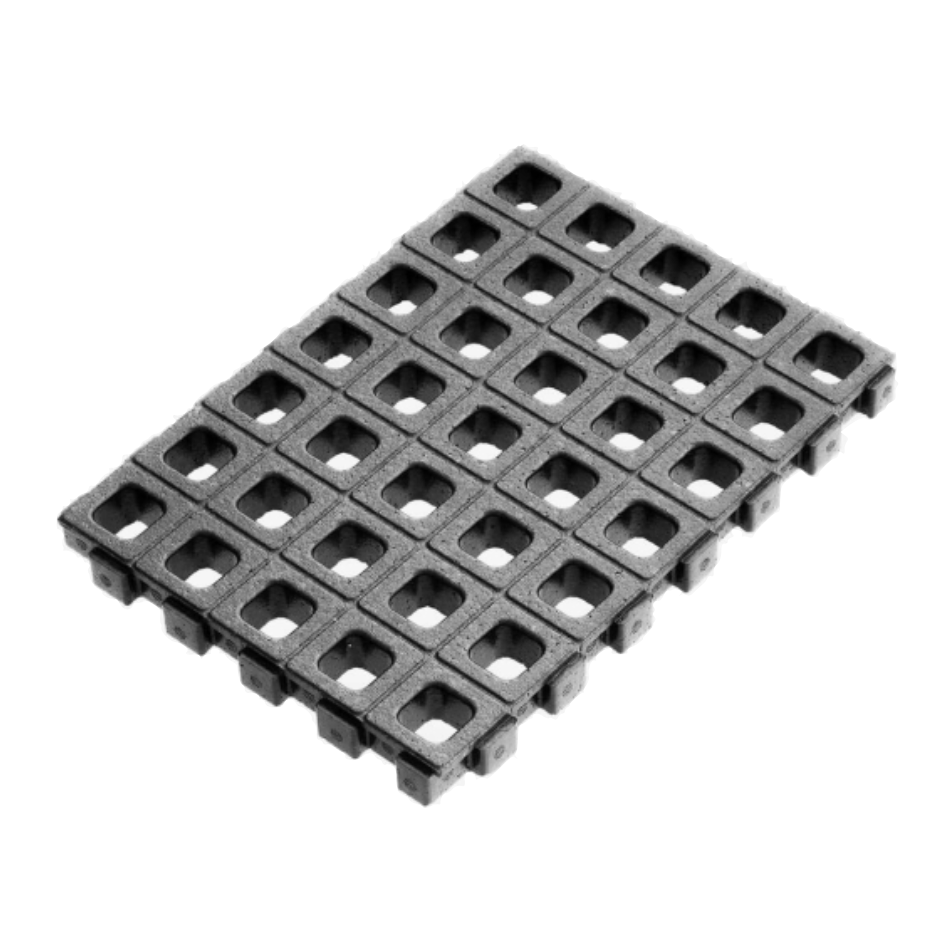 HCC Tactical DAKA Universal Grid Organizer for long rifles, featuring a sturdy storage case with modular grid compartments.