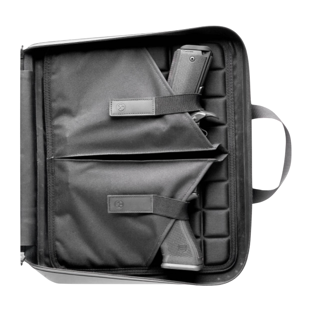 HCC Tactical DAKA Double Pistol Case featuring durable construction and spacious interior for secure gun storage.
