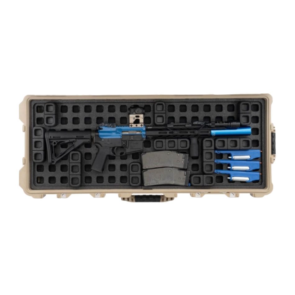 HCC Tactical DAKA Grid Case Organizer inside Pelican 1700 Protector for storage and organization of tactical gear and accessories.