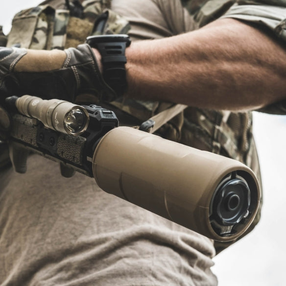 Magpul 5.5-inch tactical suppressor cover by HCC Tactical, designed to protect and insulate firearm suppressors.