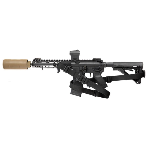 Magpul suppressor cover for 5.5-inch tactical suppressors, made by HCC Tactical, shown on a firearm suppressor.