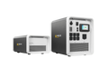 Green Vista Living Hysolis Apollo 5K battery with 10.7kWh capacity, showing the sleek battery unit and digital display panel.