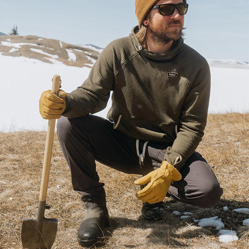 Near Zero Outdoor Gear titanium shovel, durable accessories for outdoor camping and hiking with a sturdy metal blade and ergonomic handle.
