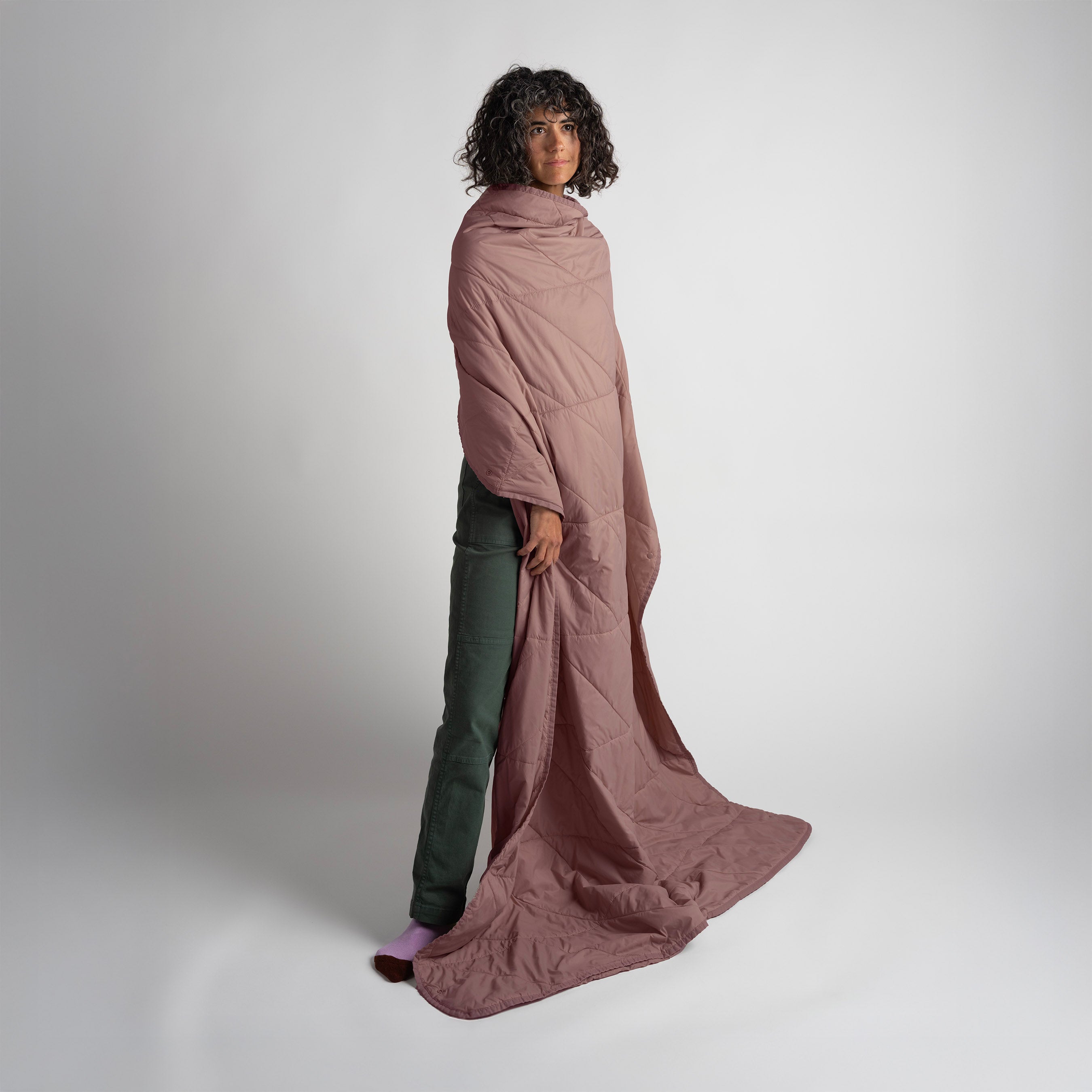Gravel Layover™ XL Blanket in Quartz color, a cozy travel blanket with soft fabric and large size for comfort on the go.