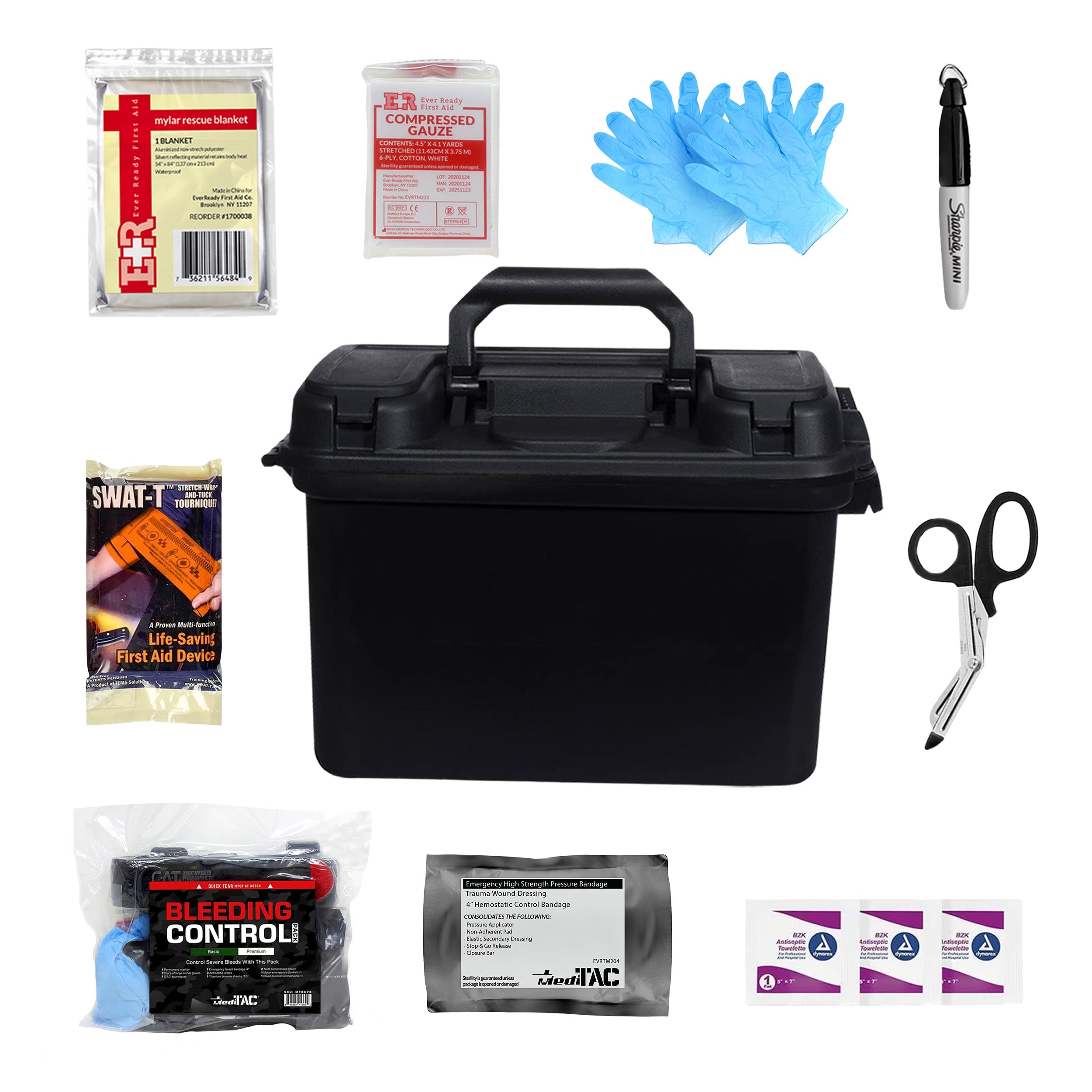 Bleeding Control Kit - 4 Vacuum Sealed Kits in Plastic Case - OVERLANDERS Outfitter