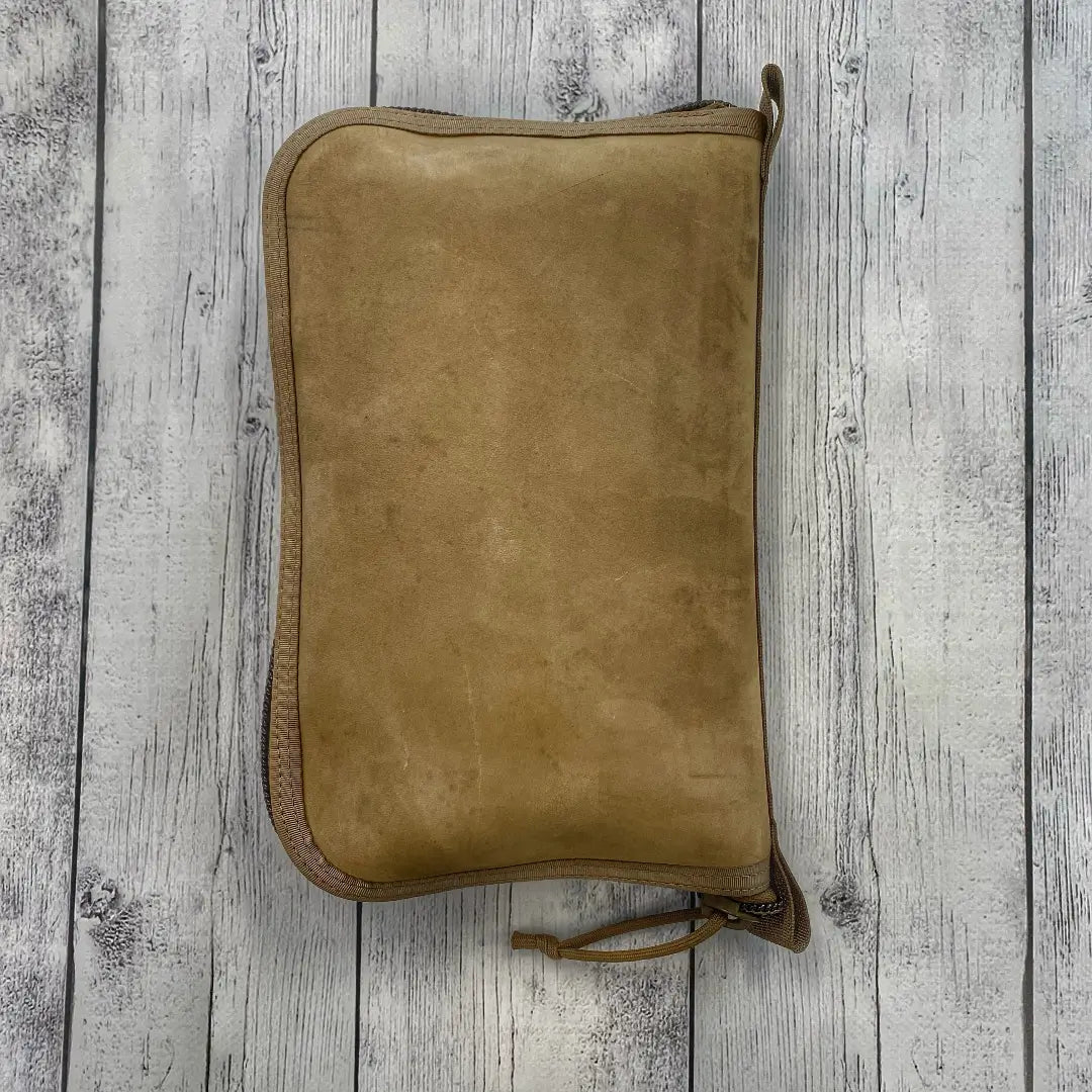 Large Recycled Firefighter Major Dopp Bag with zipper closure in coyote color, durable and eco-friendly travel accessory.