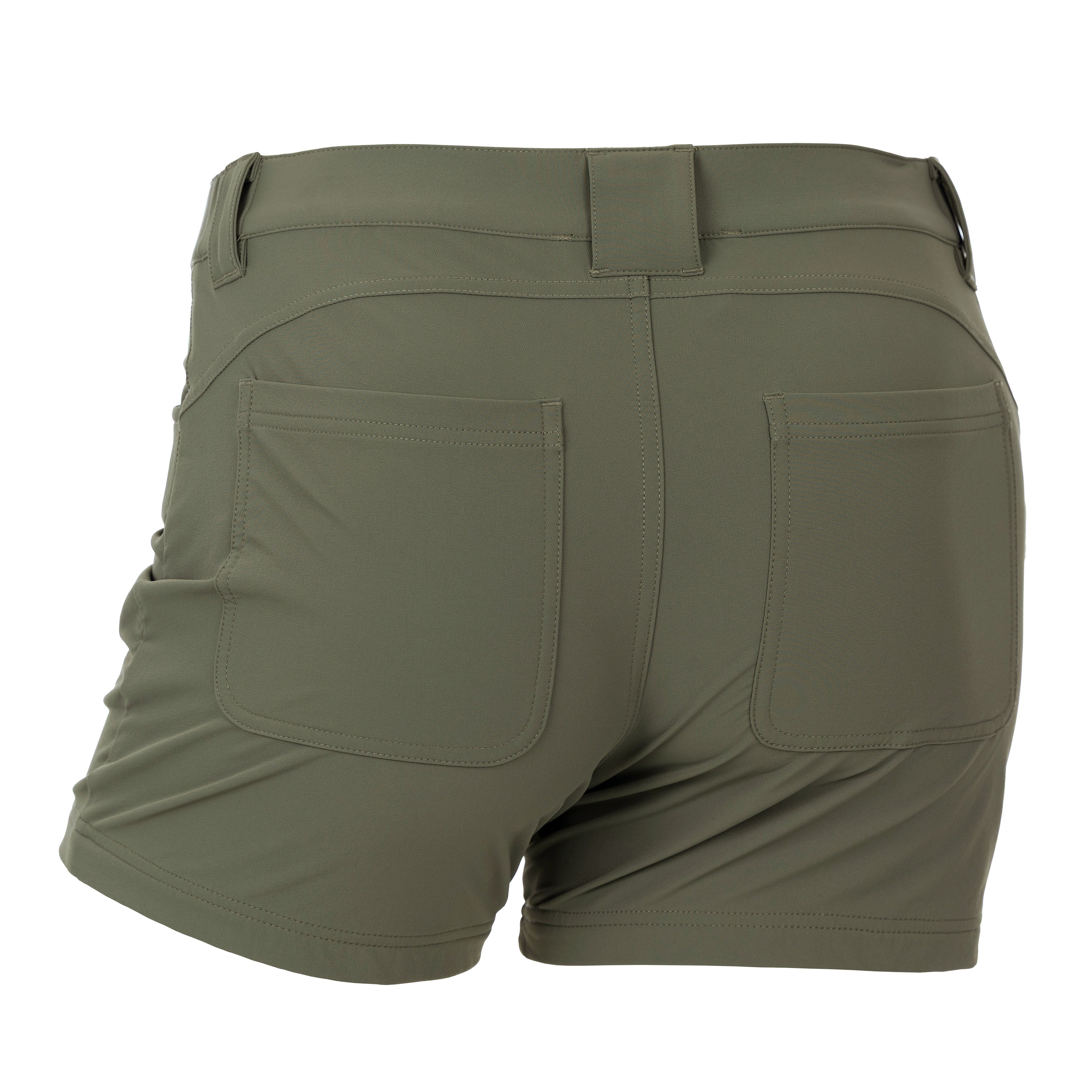 DSG OUTERWEAR Mave Short in sage color, shown from the back, featuring a relaxed fit and casual style for everyday wear.