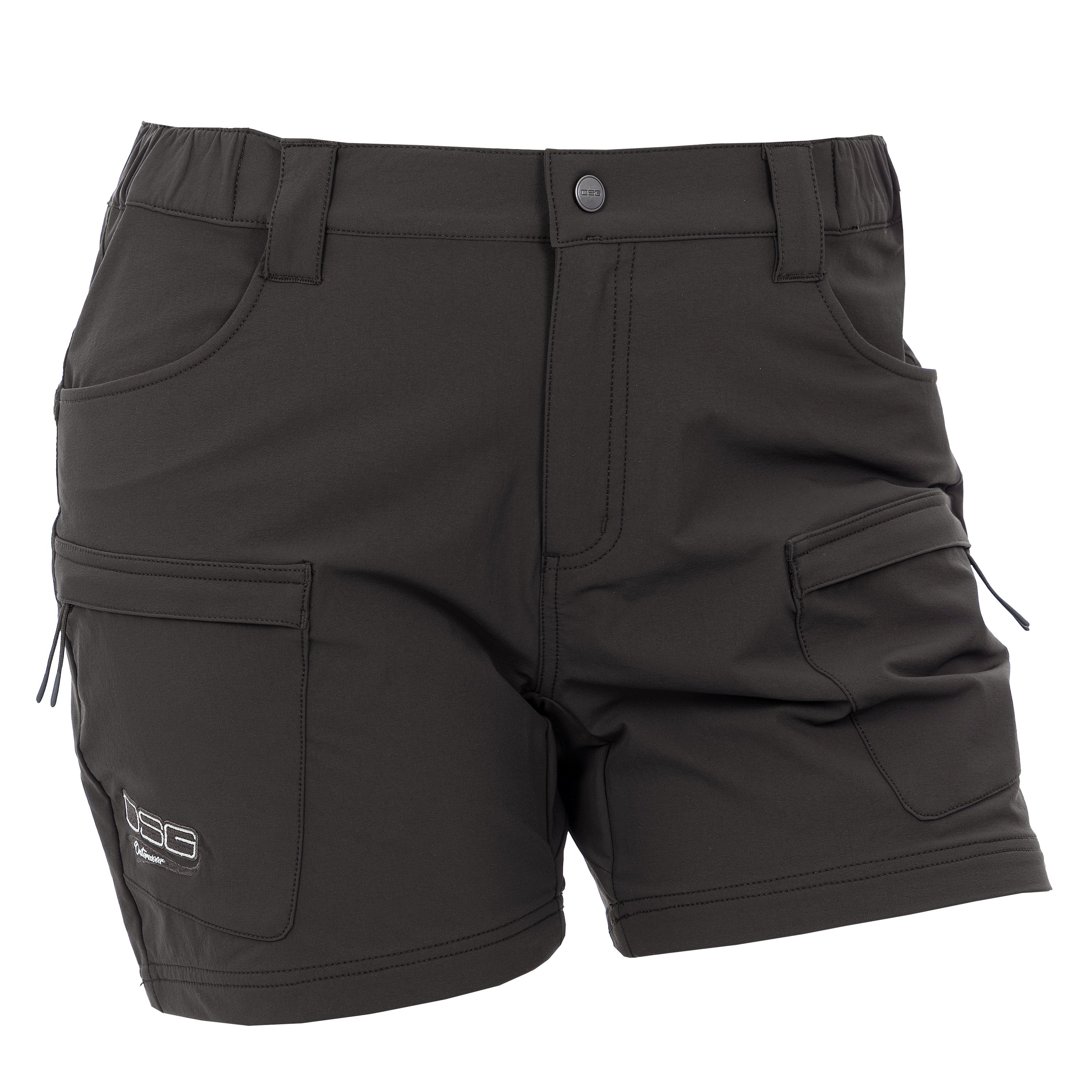 Front view of DSG OUTERWEAR Mave Shorts in charcoal, featuring a casual fit and comfortable fabric for everyday wear.