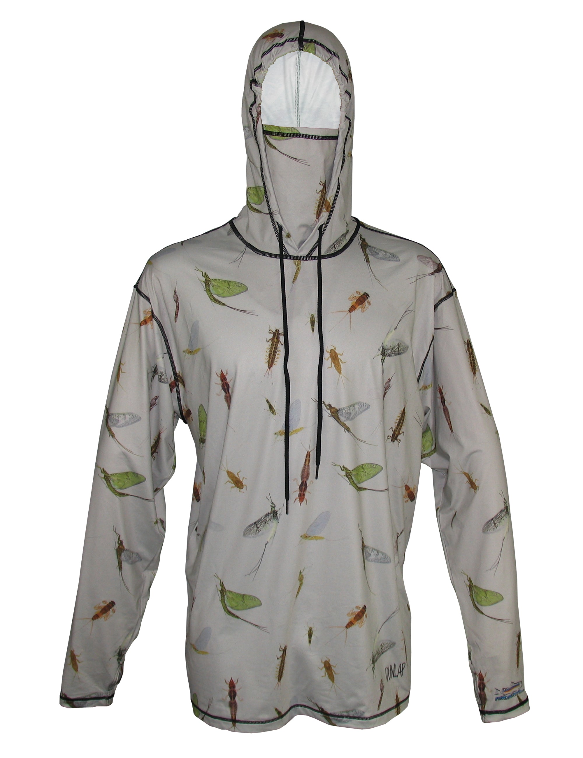 Mayfly graphic fishing hoodie from Sunpro Hoodies by Cognito Brands, Inc., featuring a front design with a mayfly motif.
