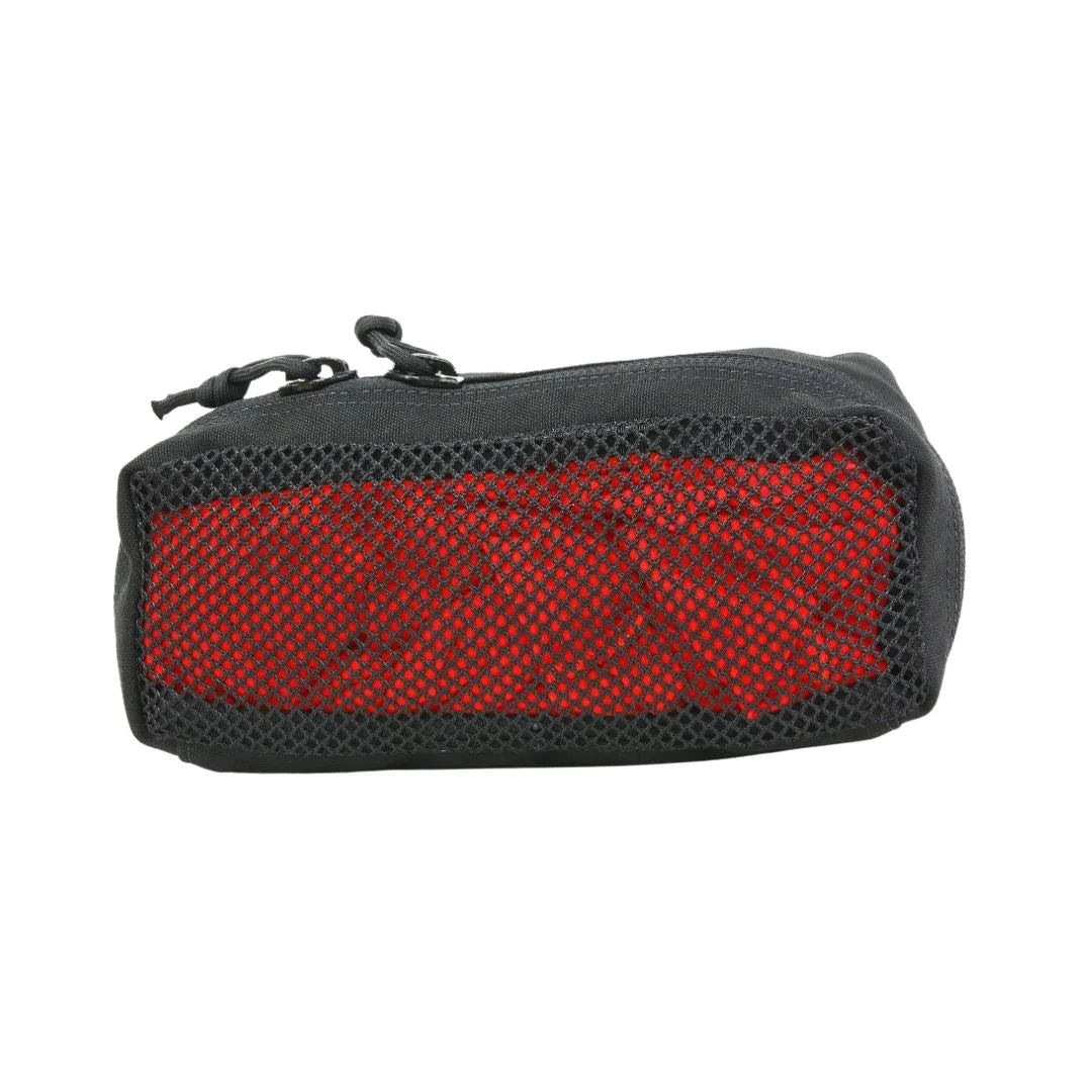 Recycled Firefighter Mesh 12Hr Pouch Set featuring three zippered mesh bags for organization and storage.